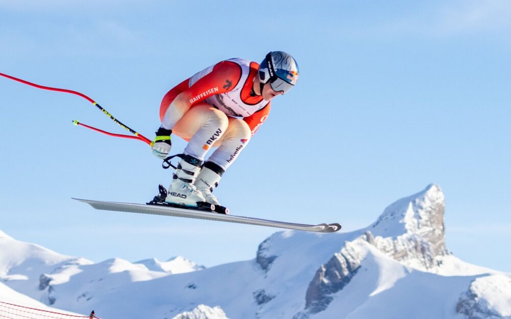 Franjo von Allmen unterwegs zum vierten Abfahrtserfolg im Weltcup. – Foto: GEPA pictures