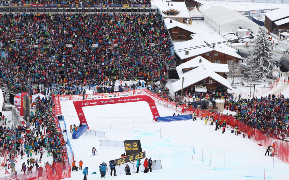 Blick in den Zielraum von Adelboden. – Foto: GEPA pictures