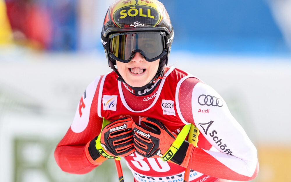 EC: Österreicherinnen feiern in Chatel einen Doppelsieg Christina Ager gewinnt zum siebten Mal ein Europacup-Rennen. - Foto: GEPA pictures