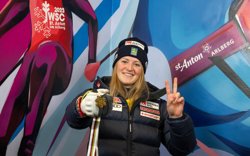 Hanna Aronsson Elfmann weiss, wie man Medaillen gewinnt. Bei den Junioren-Weltmeisterschaften in St. Anton holte sie zwei goldene. – Foto: GEPA pictures