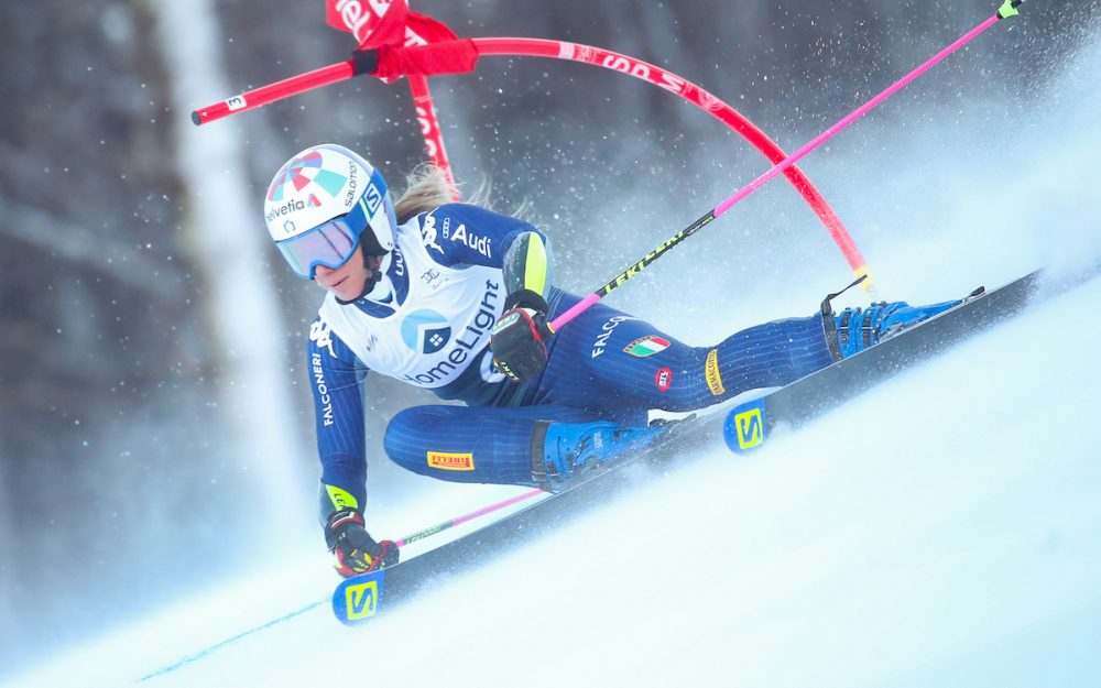 Marta Bassino holt sich den Sieg in Killington Marta Bassino auf dem Weg zu ihrem ersten Weltcup-Sieg. – Foto: GEPA pictures
