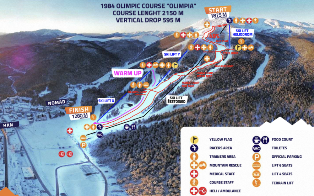 Auf der Olympia-Piste in Bjelasnica/Sarajevo finden 2023/24 keine Europacup-Rennen statt. – Foto: screenshot www.ocbjelasnica.com