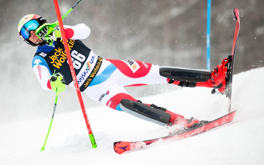 Das Schweizer Slalom-Team ist beim ersten FIS-Rennen in Levi "ausgerutscht". Einziger Fahrer im Klassement: Semyel Bissig. – Foto: Archiv GEPA pictures