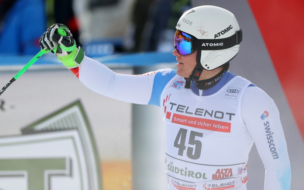 EC: Semyel Bissig gewinnt sein erstes Europacup-Rennen Semyel Bissig gewinnt den Riesenslalom in Folgaria. – Foto: GEPA pictures