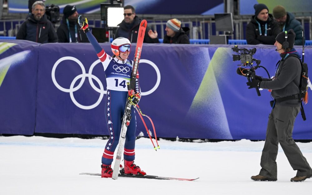 Breezy Johnson – nach Abfahrtsgold auch der Sieg in der Team-Kombi? – Foto: GEPA pictures