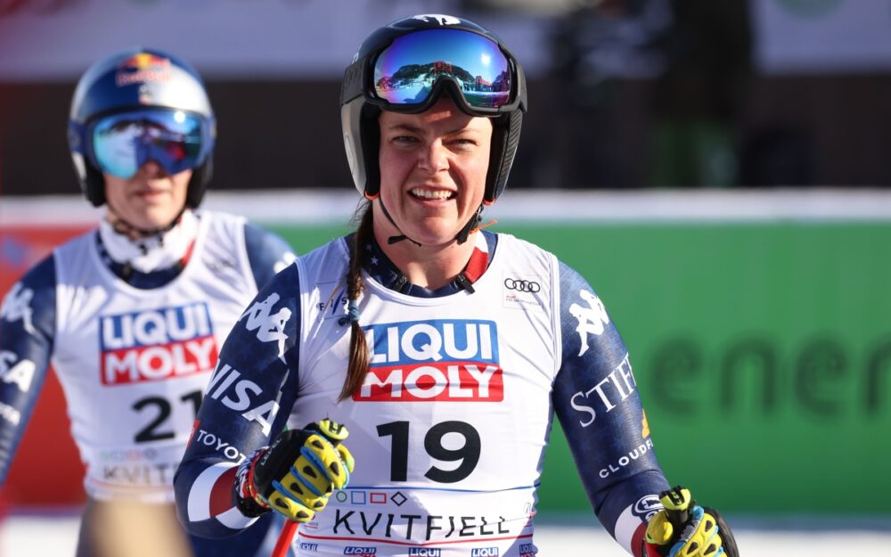 Die A-Kader des US-Verbandes haben Zuwachs erhalten Breezy Johnson (vorne) und Lindsey Vonn gehören beide zum A-Team des US-Verbandes. – Foto: GEPA pictures