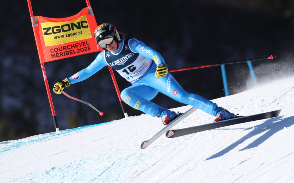 Federica Brignone liegt nach dem Kombi-Super-G in Führung. – Foto: GEPA pictures