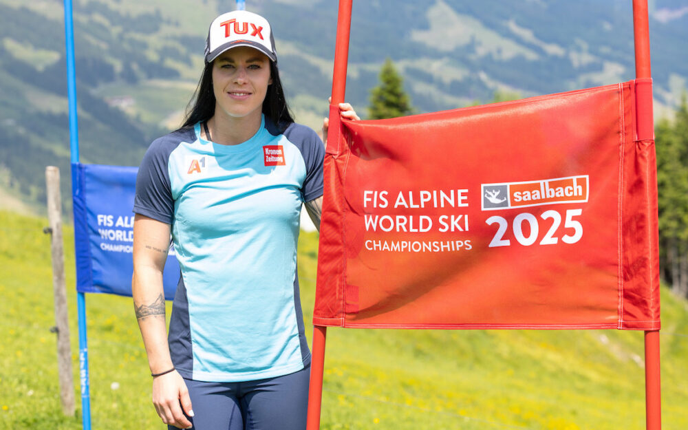 Stephanie Brunner freut sich schon auf die Ski-WM 2025 in Saalbach. In Argentinien erreichte sie heute (14.9.2023) einen 2. Platz - Foto: GEPA pictures