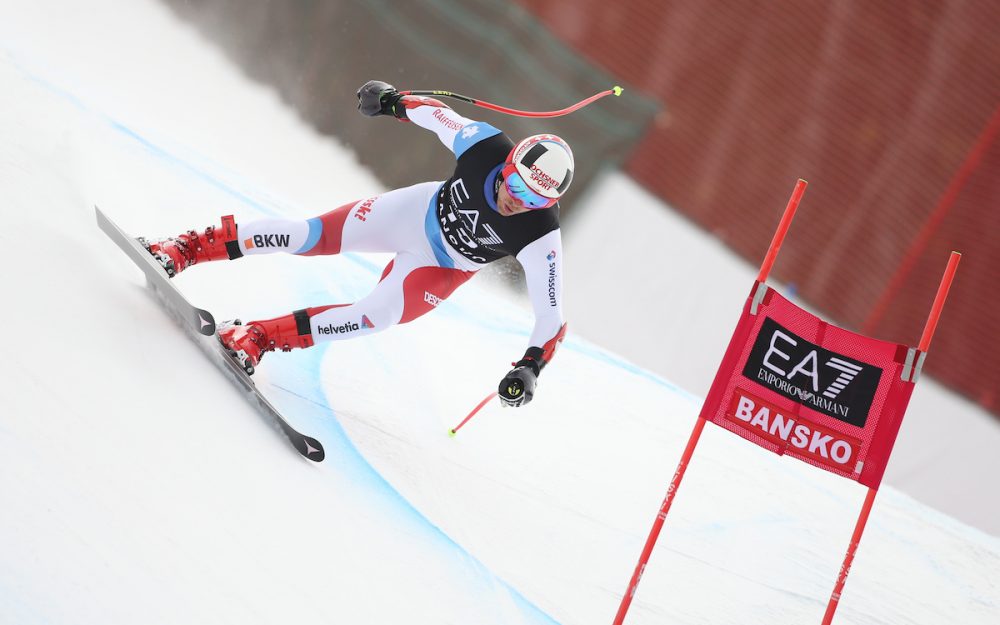 Caviezel vorne, Pinturault der Favorit, Schwarz out Mauro Caviezel unterwegs zur Bestzeit im Kombi-Super-G. – Foto: GEPA pictures