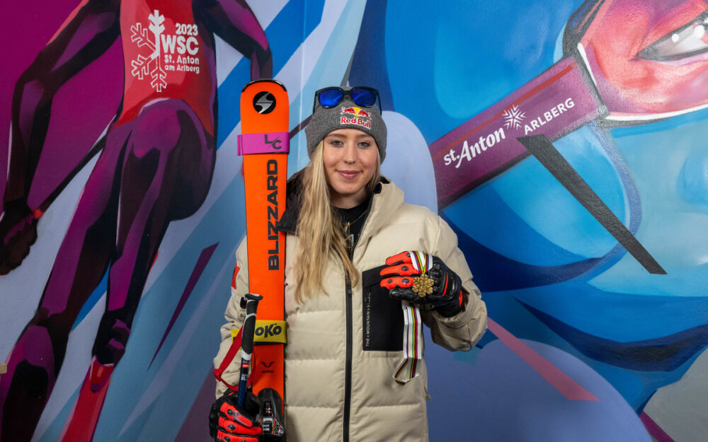 Rennskier von Junioren-Weltmeisterin Lara Colturi gestohlen Lara Colturi – Junioren-Weltmeisterin im Super-G. – Foto: GEPA pictures