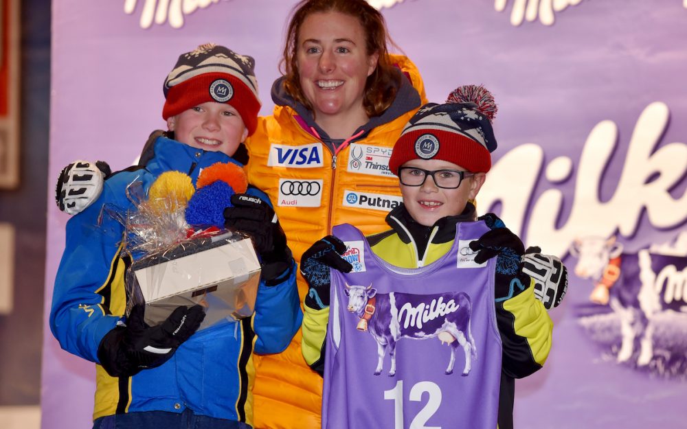 Ein weiterer Rücktritt im US-Skiteam Stacey Cook bei der Startnummernauslosung - ein Bild aus der Vergangenheit. Fotos: GEPA pictures