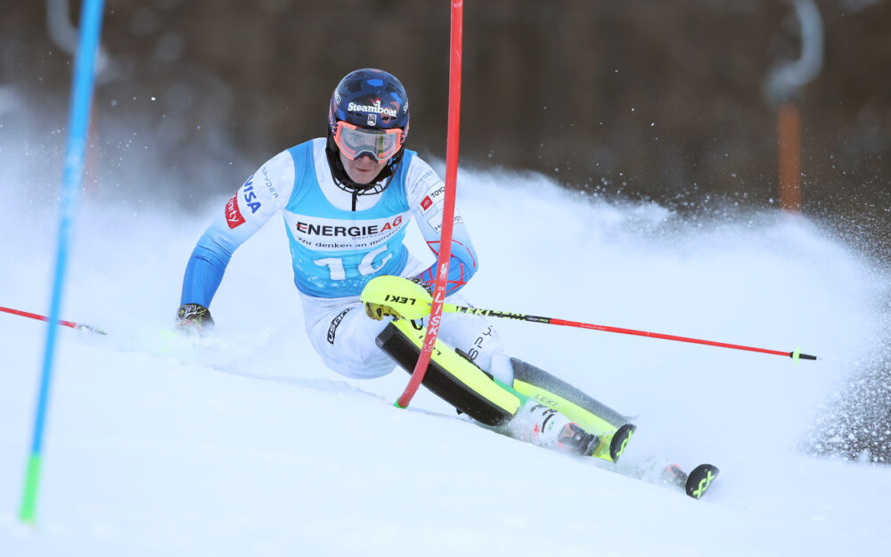Cooper Puckett gewinnt den NorAm-Slalom von Burke Mountain. – Foto: GEPA pictures