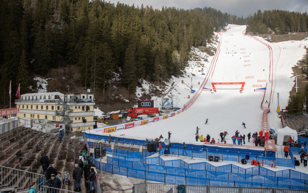 Der Zielbereich von Crans Montana. – Foto: GEPA pictures