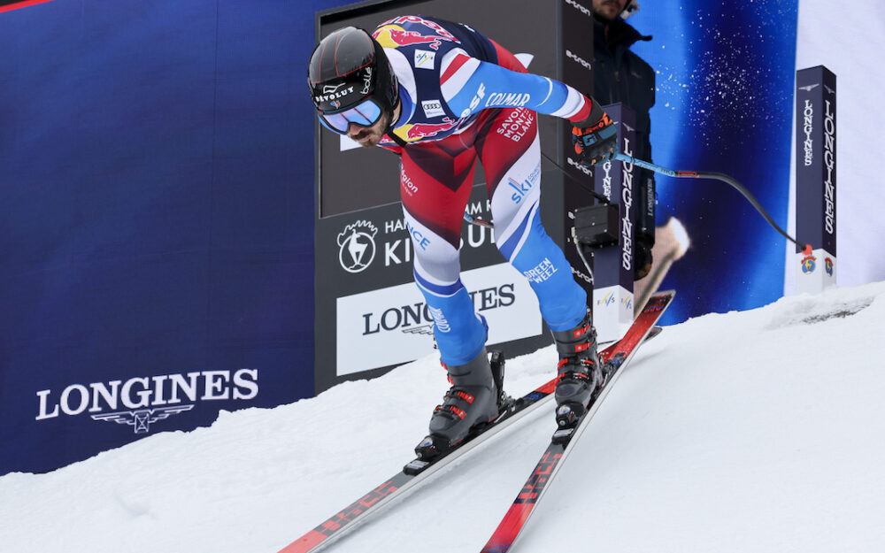 Cyprien Sarrazin beim Start zum Hahnenkamm-Training.  – Foto: GEPA pictures