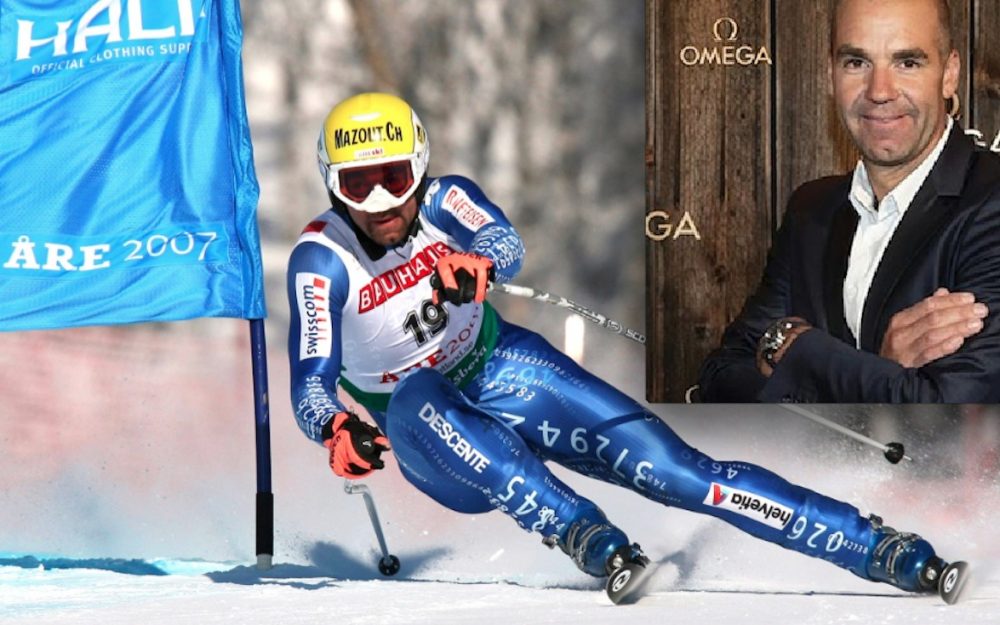 Didier Defago beim WM-Super-G 2007 und heute. – Fotos: GEPA pictures / Instagram