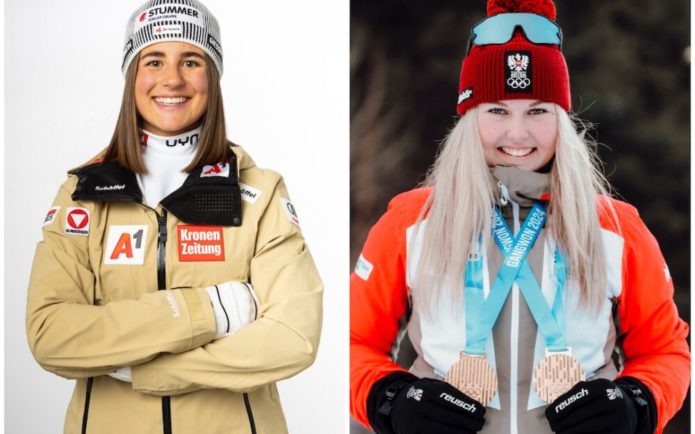 Ski Austria mit zwei Weltcup-Neulingen in Are Viktoria Bürgler (links) und Maja Waroschitz treten in Are zum ersten Mal im Weltcup an. – Foto: GEPA pictures