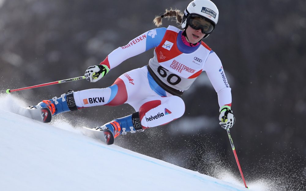 Erst im Schlussabschnitt gescheitert: Andrea Ellenberger unterwegs in Killington. – Foto: GEPA pictures