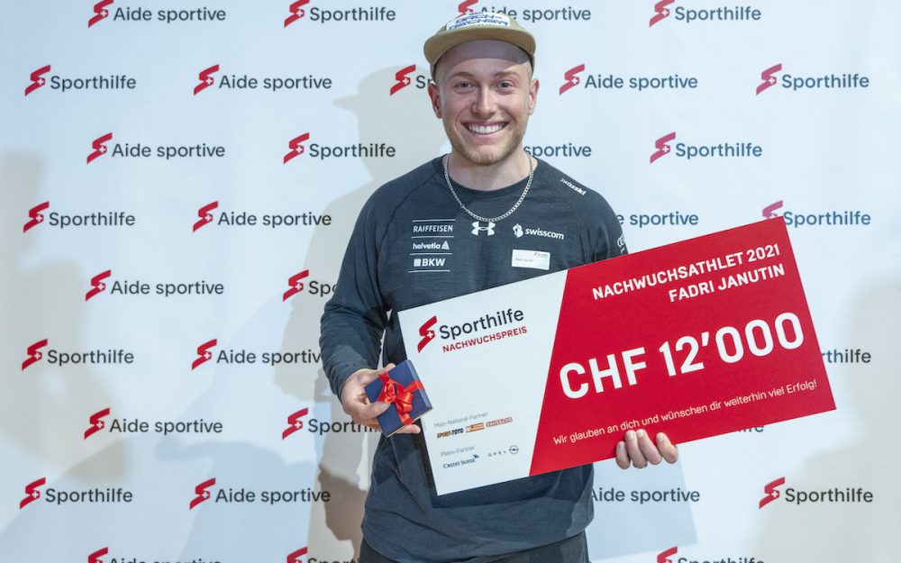 Fadri Janutin gewinnt den 40. Sporthilfe-Nachwuchspreis Fadri Janutin hat den Sporthilfe Nachwuchspreis 2021 gewonnen. – Foto: zvg/Sporthilfe_Keystone_Urs Bucher