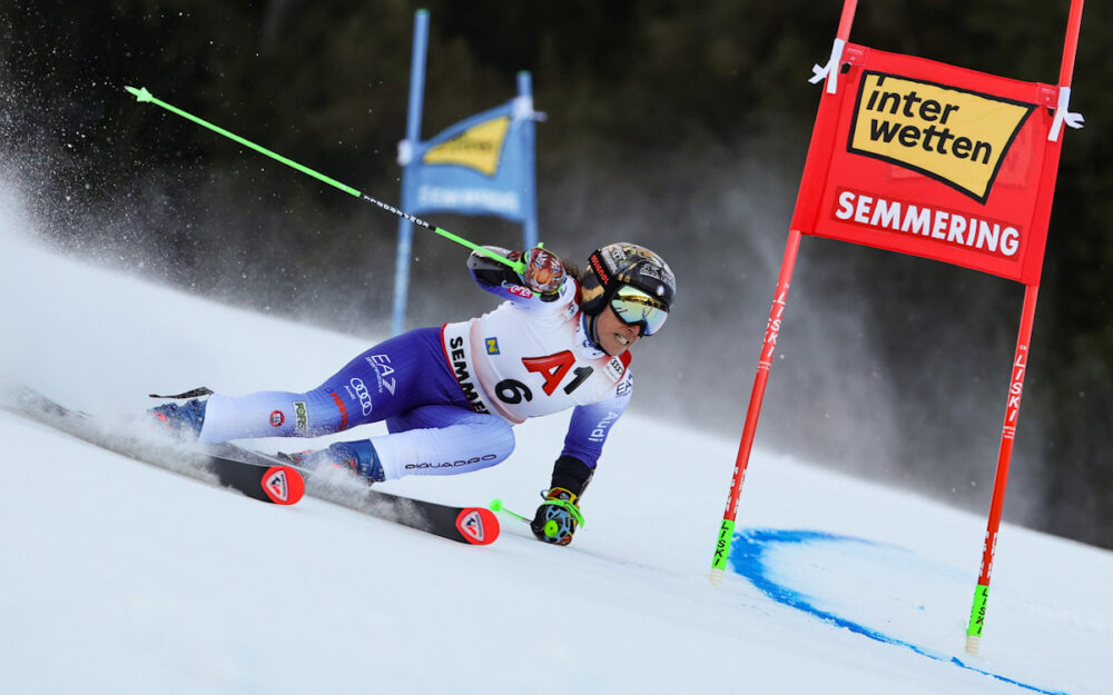 Sölden-Siegerin Brignone liegt am Semmering voraus Federica Brignone liegt beim Riesenslalom am Semmering in Führung. – Foto: GEPA pictures