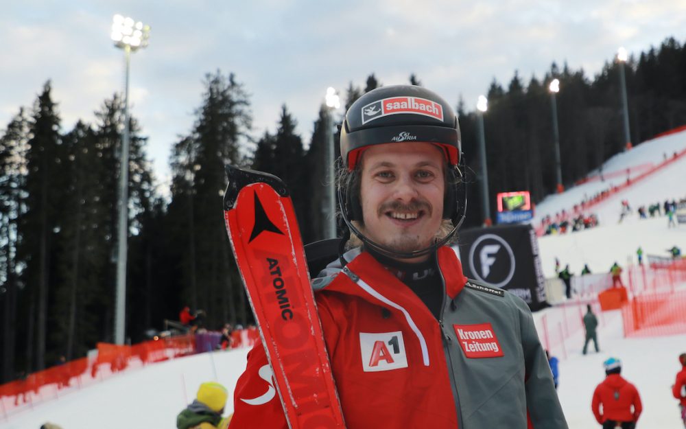 Manuel Feller vor dem Slalom in Madonna di Campiglio. – Foto: GEPA pictures