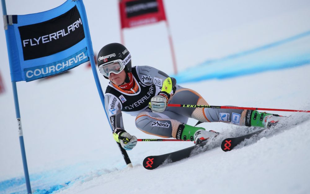 Mina Fuerst Holtmann liegt in Courchevel voraus Mina Fuerst Holtmann unterwegs zur Bestzeit. – Foto: GEPA pictures