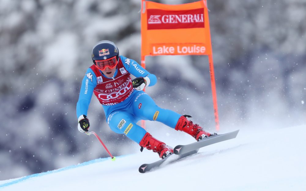 Sofia Goggia fand sich am besten zurecht Sofia Goggia – der neue Kopfsponsor verleiht Flügel. Trainingsschnellste in Lake Louise. – Foto: GEPA pictures