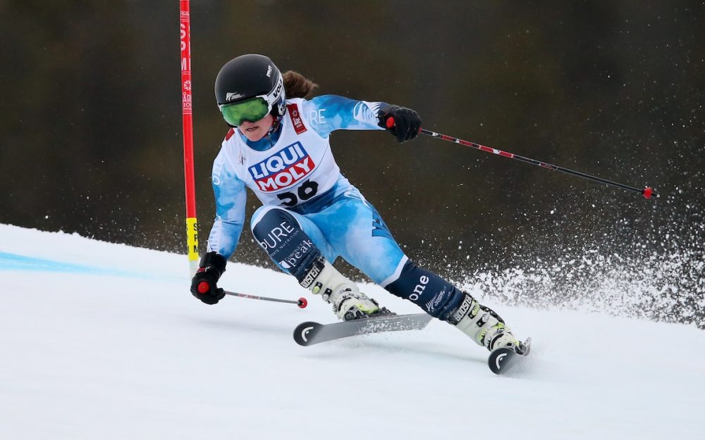 Eliza Grigg, hier im Einsatz an den Weltmeisterschaften in Are, hat den nationalen Super-G-Titel gewonnen. - Foto: GEPA pictures