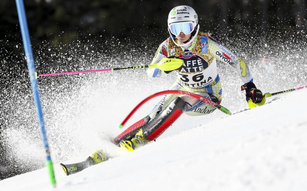 Ihr letzter Auftritt als Skirennfahrerin: Mireia Gutierrez beim WM-Slalom von Cortina d'Ampezzo. – Foto: GEPA pictures