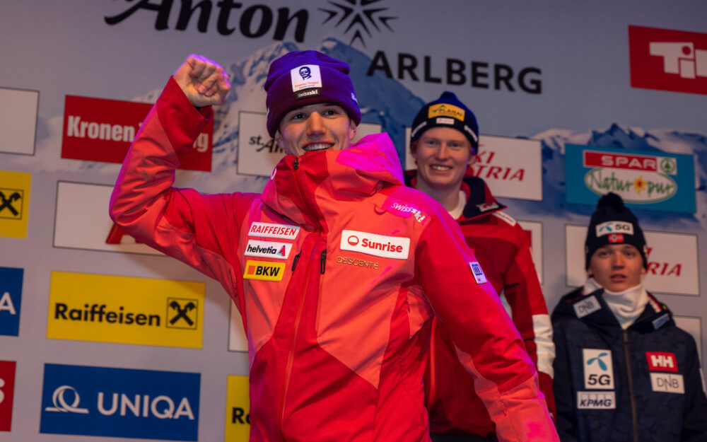 Lenz Hächler gewann bei den Junioren-Weltmeisterschaften in St. Anton Silber im Super-G. – Foto: GEPA pictures
