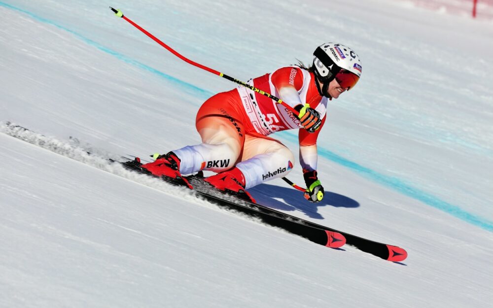 Joana Hählen – schnellste Frau im 2. Training zur Abfahrt von St. Moritz. – Foto: GEPA pictures