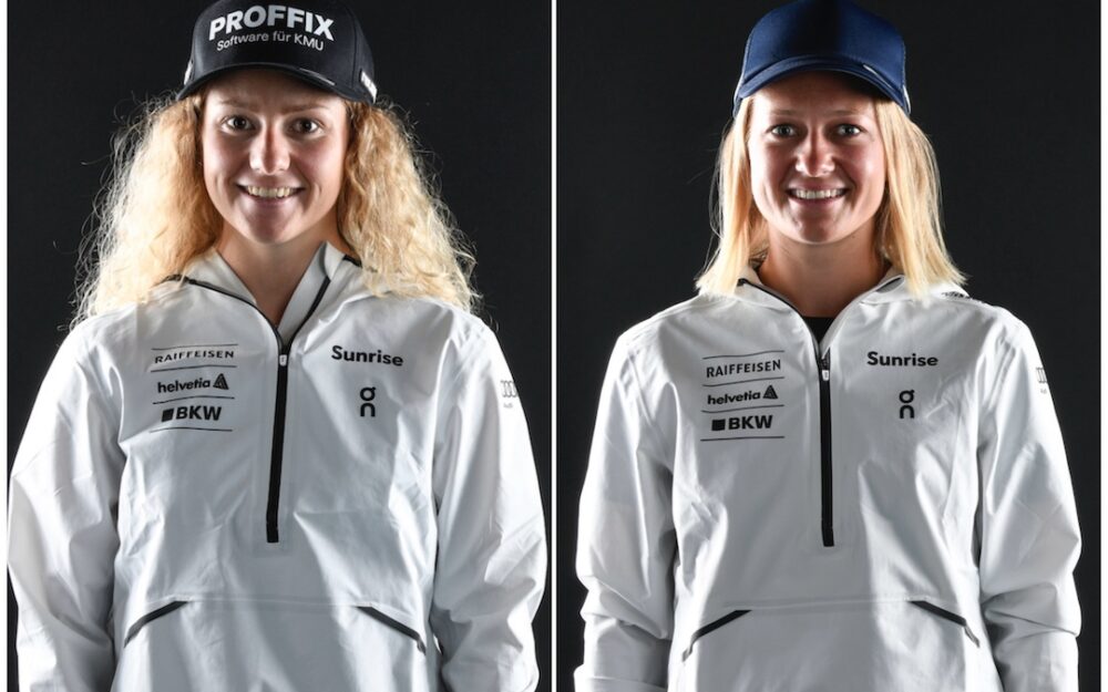 Vivianne Härri (links) und Simone Wild haben sich ihre Sölden-Startplätze via Europacup 2021/22 verdient. – Fotos: Swiss Ski