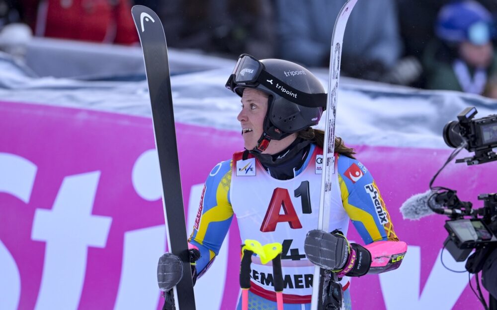 Sara Hector dürfte nach dem Blick auf die Anzeigetafel zufrieden gewesen sein – Bestzeit. – Foto: GEPA pictures