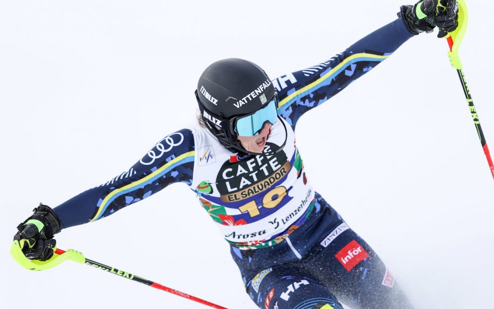 Total 40 Schwedinnen und Schweden in den Kadern Sara Hector sorgte 2020/21 in Courchevel für den einzigen Podestplatz des schwedischen Alpin-Teams. – Foto: GEPA pictures