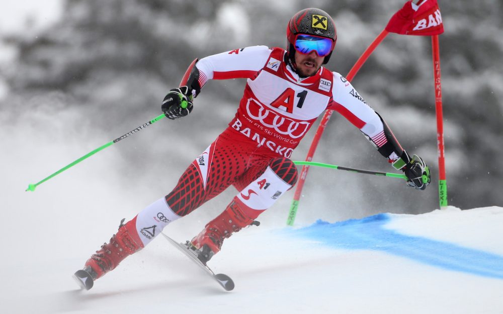 Die „grossen Drei“ reihen sich vorne ein Marcel Hirscher liegt nach dem 1. Lauf des Riesenslaloms von Bansko an der Spitze der Rangliste. – Foto: GEPA pictures