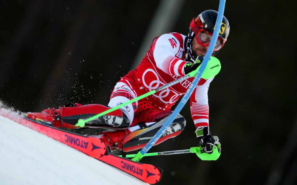 Fokussiert und den nächsten Sieg im Blick? Marcel Hirscher liegt nach dem 1. Lauf des Levi-Slaloms in Führung. – Foto: GEPA pictures