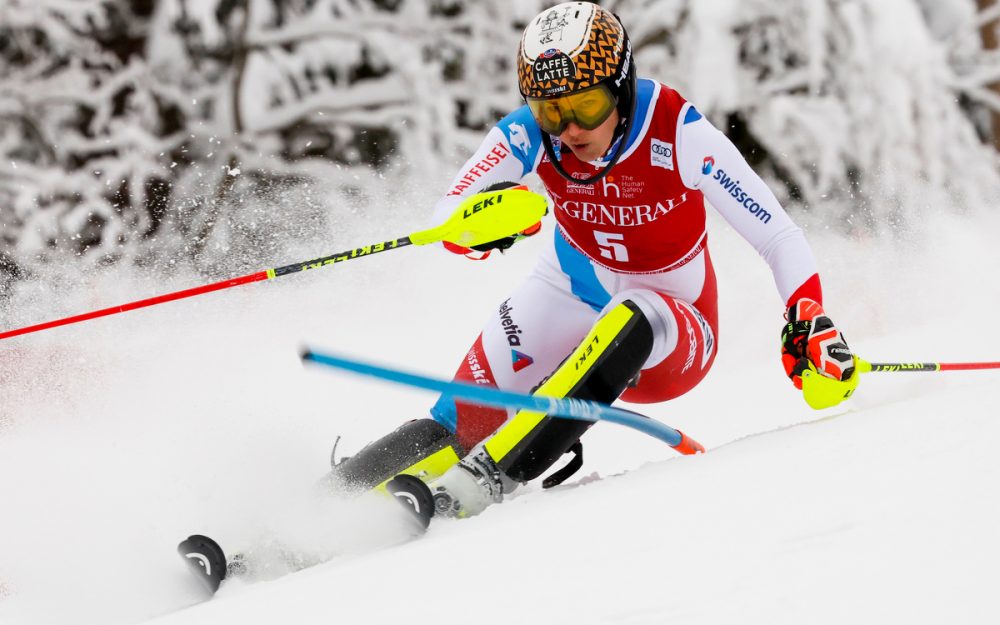 Bestzeit im 1. Lauf: Wendy Holdener geht als Leaderin des Slaloms von Kranjsak Gora in die Pause. – Foto: GEPA pictures