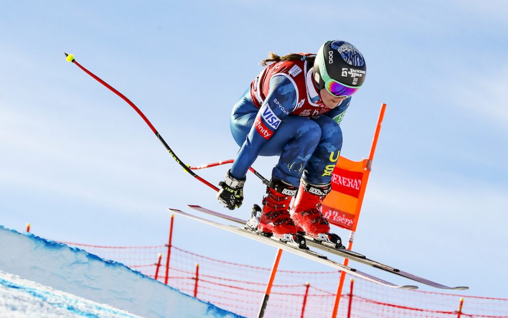 Aufgepasst, die Amerikanerinnen kommen Breezy Johnson steigt am Freitag als Favoritin in die erste Weltcup-Abfahrt des Winters. – Foto: GEPA pictures