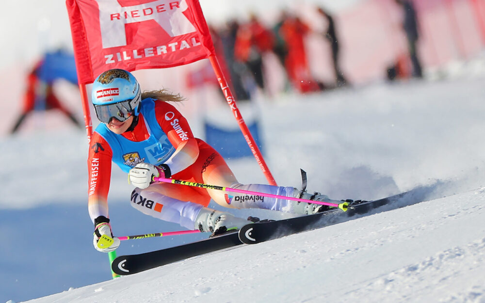 Vanessa Kasper gewinnt die Schweizer Meisterschaften im Riesenslalom. – Foto: GEPA pictures