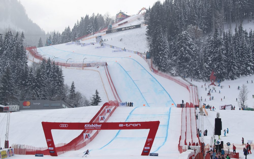 Zielschuss der Hahnenkamam-Abfahrt. Der Abfahrtssieger wird bereits am Freitag ermittelt. – Foto: GEPA pictures