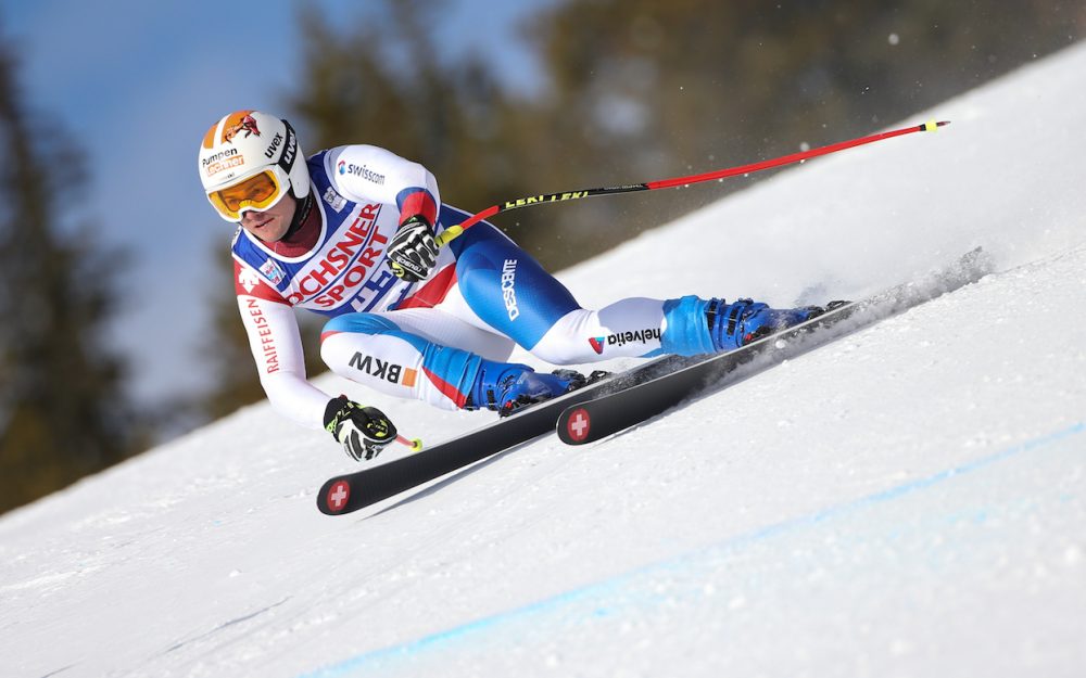 Urs Kryenbühl – der fixe Startplatz hat auch eine B-Seite Urs Kryenbühl bei der ersten Trainingsfahrt in Lake Louise. – Foto: GEPA pictures