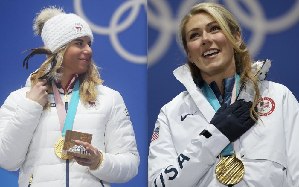 Die Olympiasiegerinnen Ester Ledecka und Mikaela Shiffrin haben die Chance, einen Laureus Sports Award zu gewinnen. – Foto: GEPA pictures