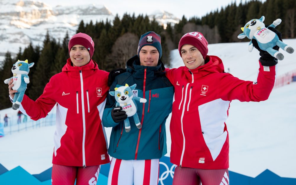 Gold für Philip Hoffmann, Silber für Sandro Zurbrügg und Bronze für Luc Roduit. – Fotos: OIS/IOC
