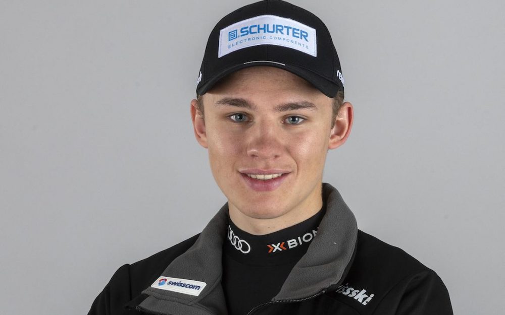 EC: Joel Lütolf feiert seine Sieg-Premiere Joel Lütolf. – Foto: Swiss-Ski