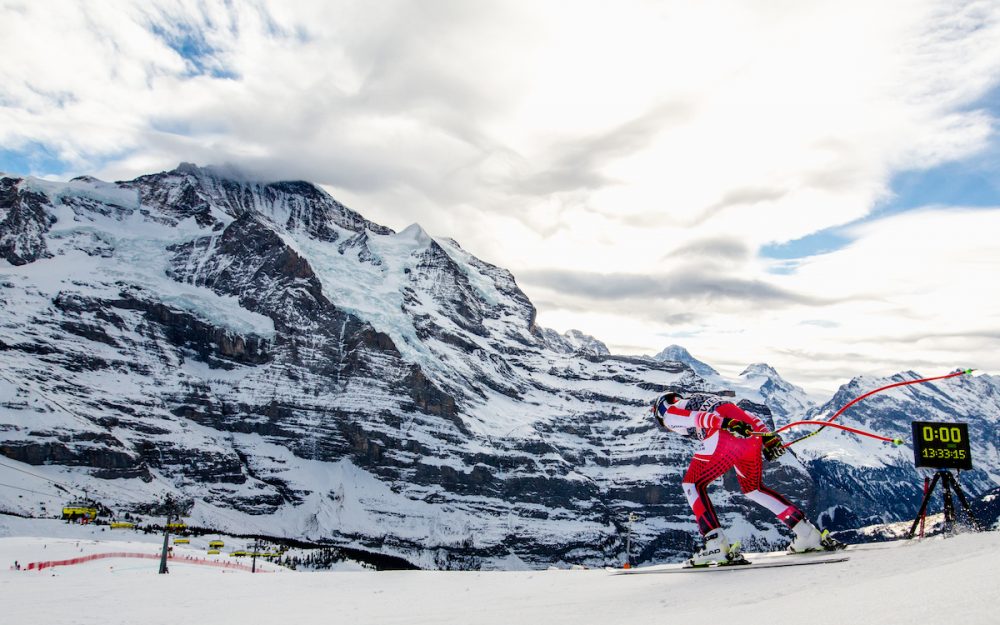 Mayer Schnellster auf der „schönsten Abfahrt“ Auf los geht's los: Matthias Mayer kurz nach dem Start. – Foto: GEPA pictures