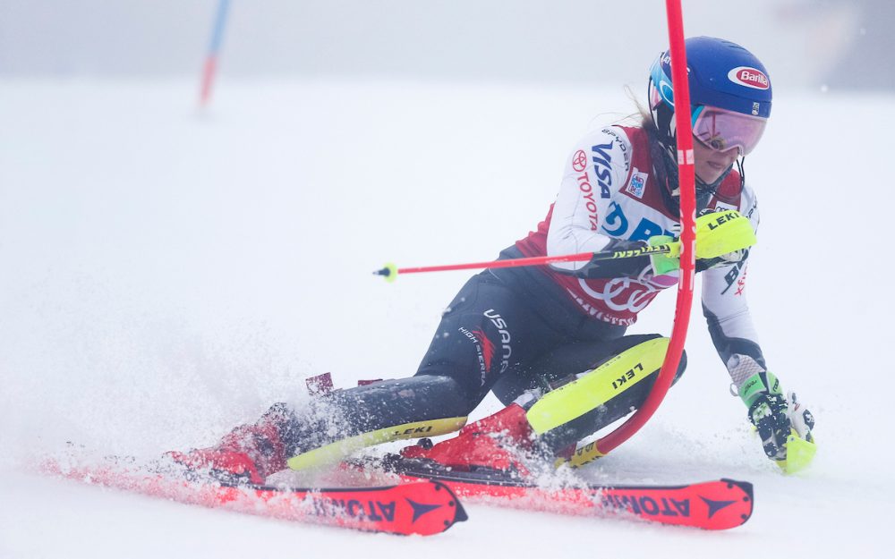 Mikaela Shiffrin setzt sich im Heimrennen durch und gewinnt nach Levi auch den zweiten Weltcup-Slalom des Winters. – Foto: GEPA pictures