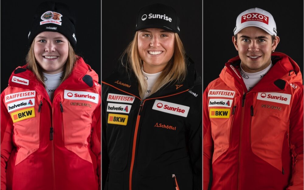 Stephanie Grob, Margaux Dumont und Livio Hiltbrand stehen zur Wahl. - Fotos: Swiss Ski