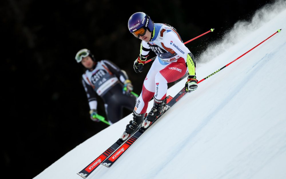 Cedric Noger – hier beim Weltcup-Riesenslalom von Alta Badia – gewinnt sein erste Europacup-Rennen. – Foto: GEPA pictures