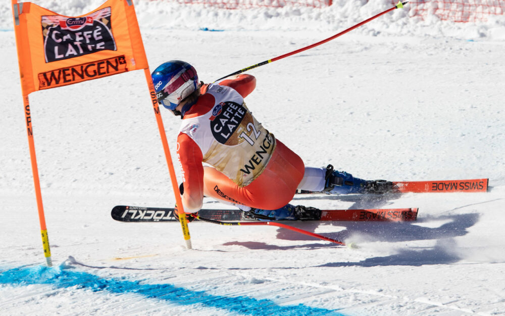 Marco Odermatt unterwegs auf der Lauberhorn-Strecke. – Foto: GEPA pictures