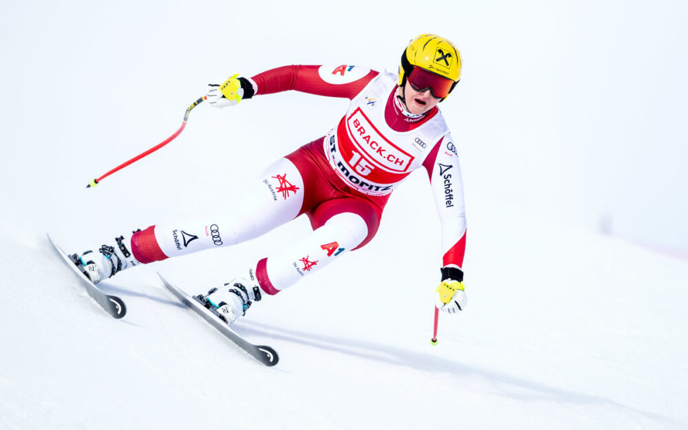 Österreicherinnen kommen mit der „Corviglia“ gut zurecht Nina Ortlieb (Bild vom 1. Training). – Foto: GEPA pictures