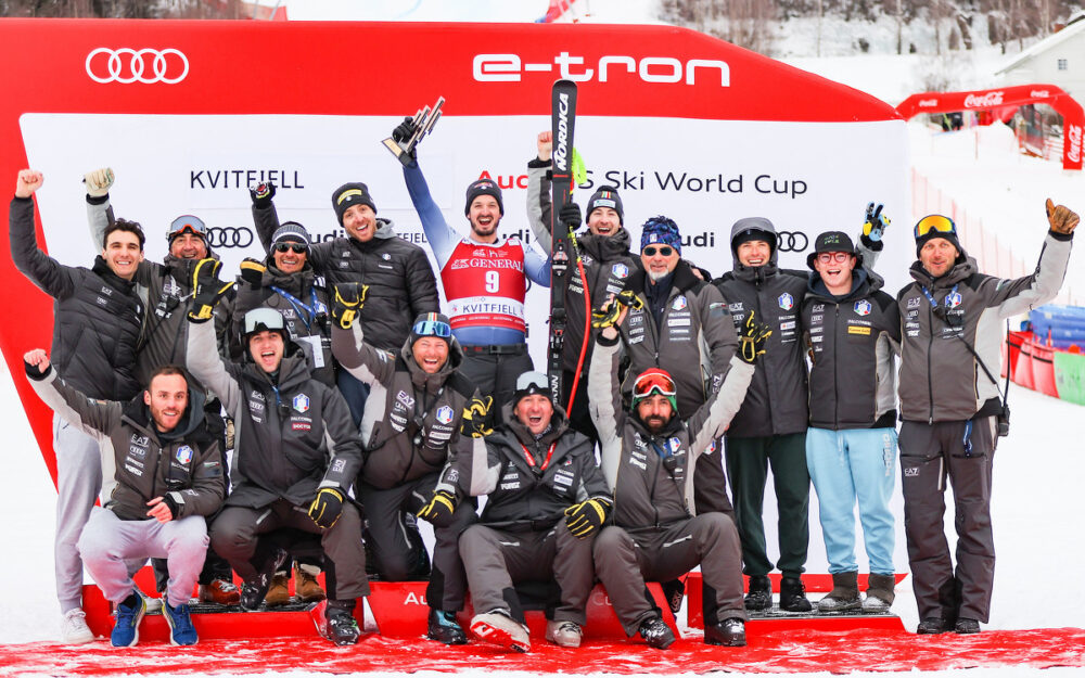 Italiens Männer-Kader ohne Razzoli und Maurberger Speed-Spezialist Dominik Paris (Bildmitte) ist einer der Team-Leader der italienischen Mannschaft. – Foto: GEPA pictures